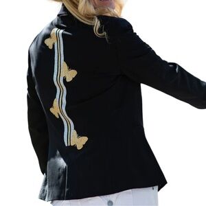 Hipchik Couture Butterflies Lines Blazer  Black Women’s Size 12